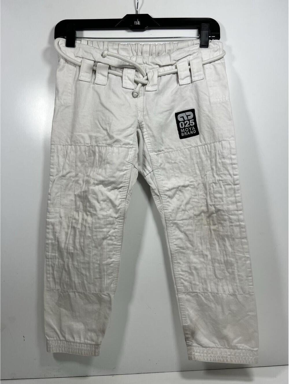 Moya Brand Co. Jim Jitsu Pants Cotton Rope Tie Waist White Sz KO